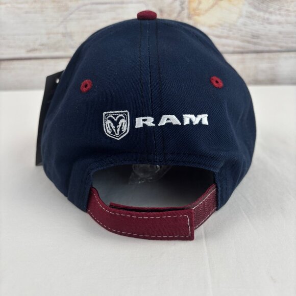 Dodge Ram Hat Embroidered Logo Flag Blue Burgundy Adjustable - Picture 3 of 7